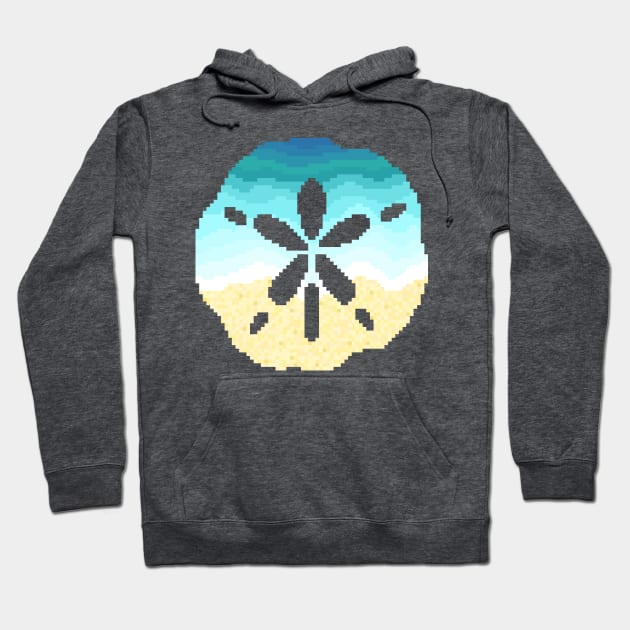 Modern Pixel Sea Sand Dollar Hoodie by jofudachi